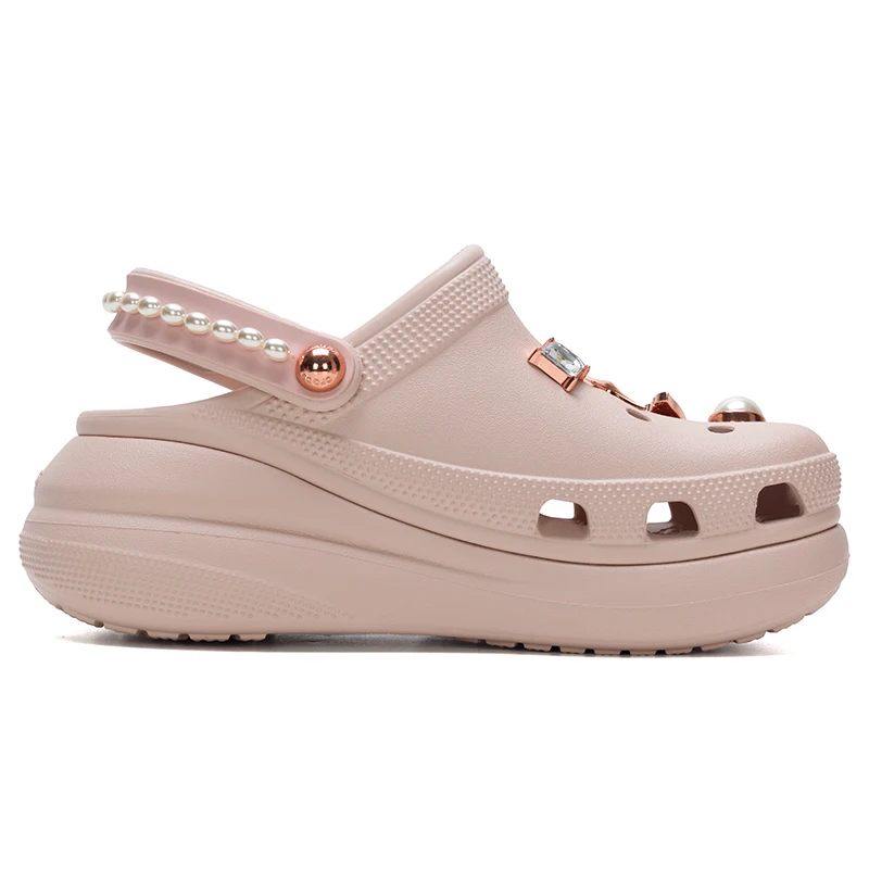 Crocs (Crocs) Men's and Women's Shoes Classic Clogs Butterfly Pearl Puff Clog Slippers 211539-6Ur