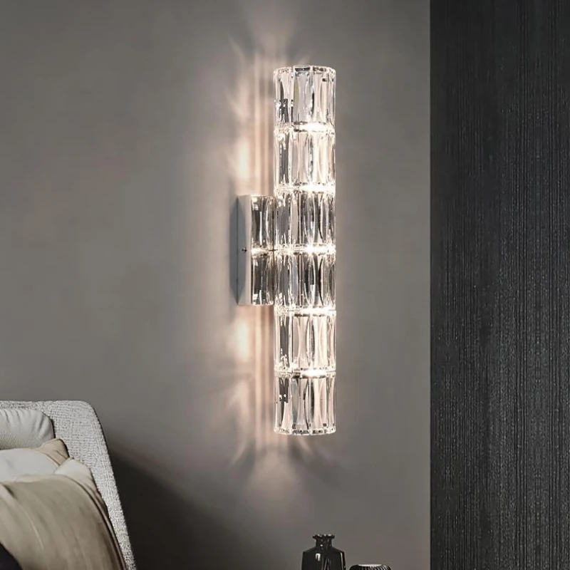 Lámparas de pared modernas de lujo para dormitorio, candelabro de noche para habitación, luces Led de sala de estar de boda, iluminación de fondo