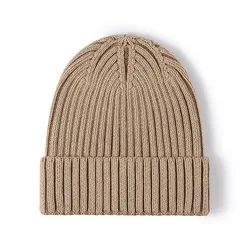 Men's Women Big Head Winter Brimless Head Wrapped Cotton Knit Cap Outdoor Warm Head Wrapped Cold Cap Boys Girls Wool Cap Beanie