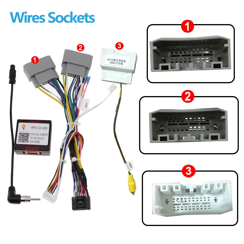 android Car radio Canbus For Jeep Wrangler Compass Grand Cherokee Chrysler 300C 16pin Wiring Harness view 2