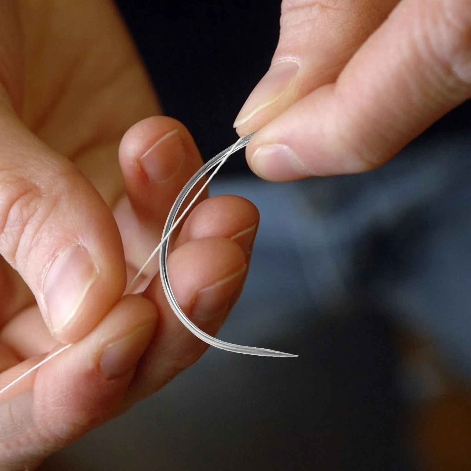 

40pcs Curved Set 2 Sizes 2.5/3.5 Inch Big Eye Sewing Needles For Weaving Knit Crochet Making C Type Hand Needles