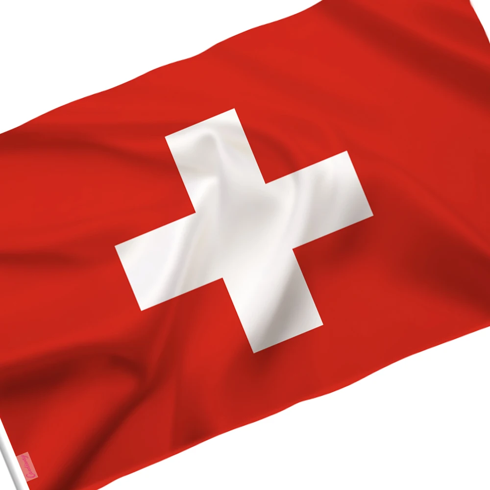 العلم الوطني السويسري قسط البوليستر ديكور المنزل في الهواء الطلق / داخلي، الأحداث الصليب الأحمر والأبيض علم سويسرا