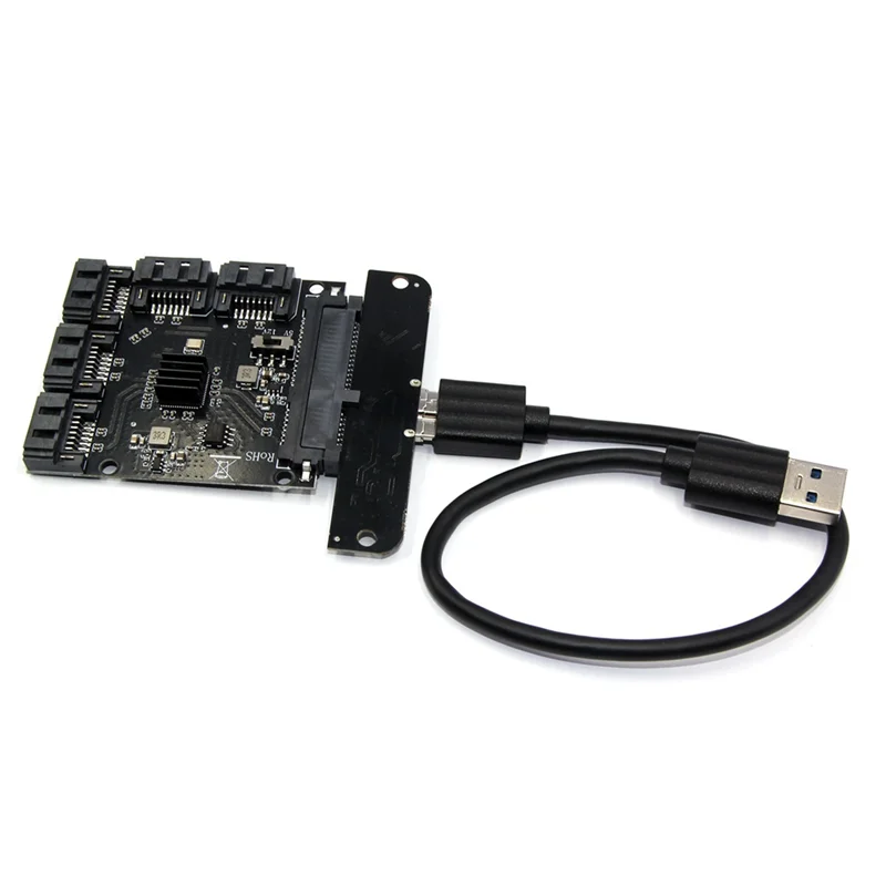 

A13E-USB 3.0 к SATA 3.0 Карта расширения жесткого диска 5-портовая поддержка высокоскоростной JMB575 Карта расширения SATA 1–5