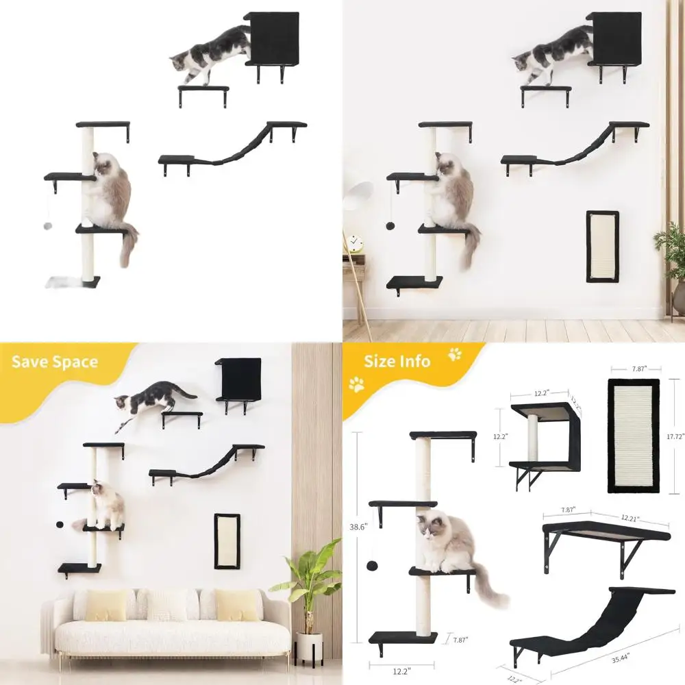 5-Piece Wooden Cat …