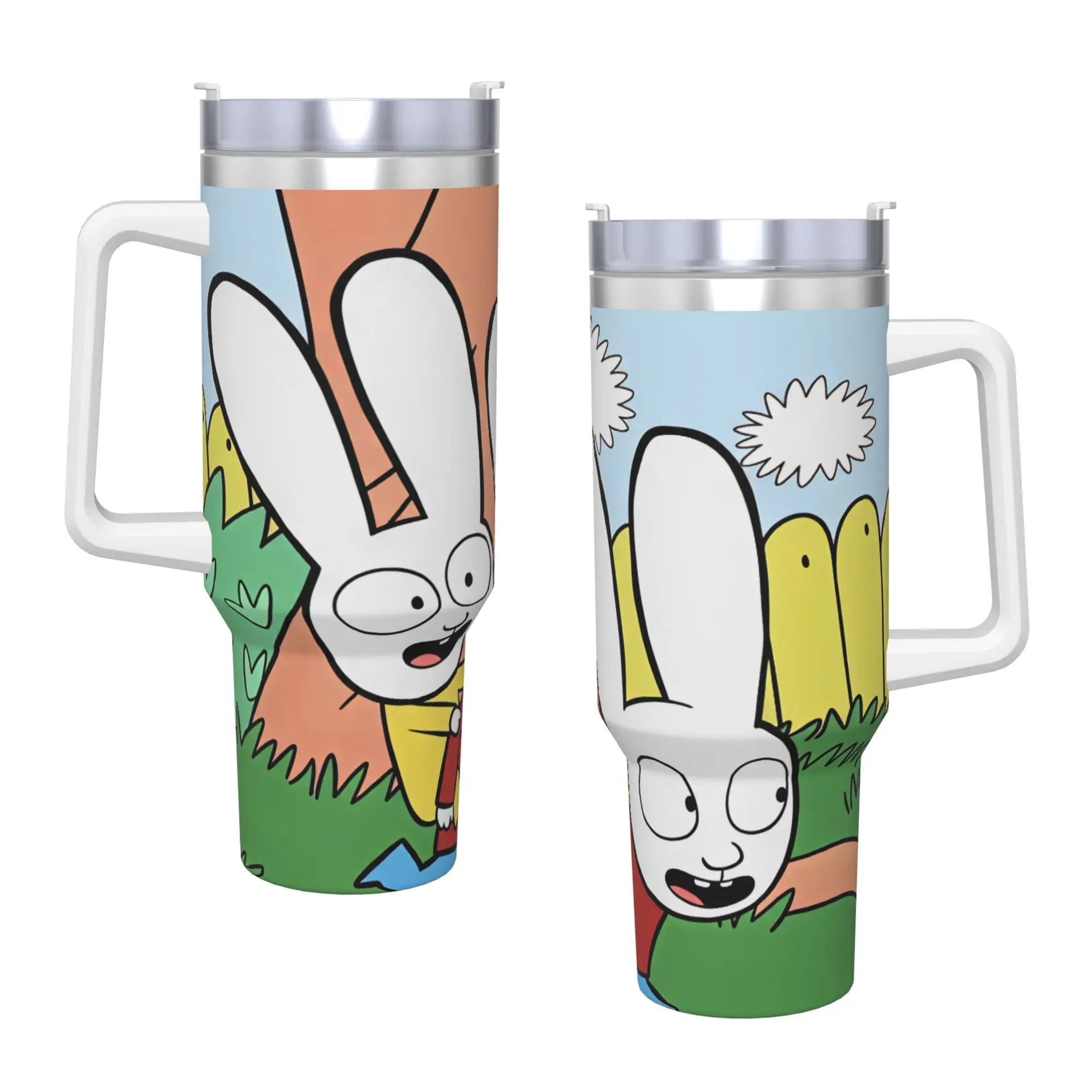 Simon Super Rabbit Tumbler  Hot Drinks Water Bottle Insulated Stainless Steel Thermal Mug Custom Travel Car Mugs