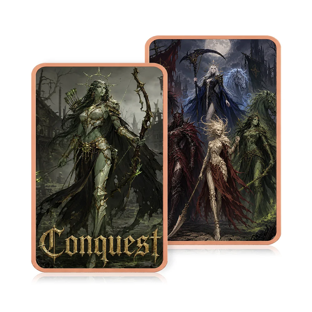 Conquest Undead Elf Archer 5 oz .999 Fine Copper Bar Gothic Bow Arrow Fantasy Copper Bar Gamer Desk Decor Dark Fantasy Fan Gift