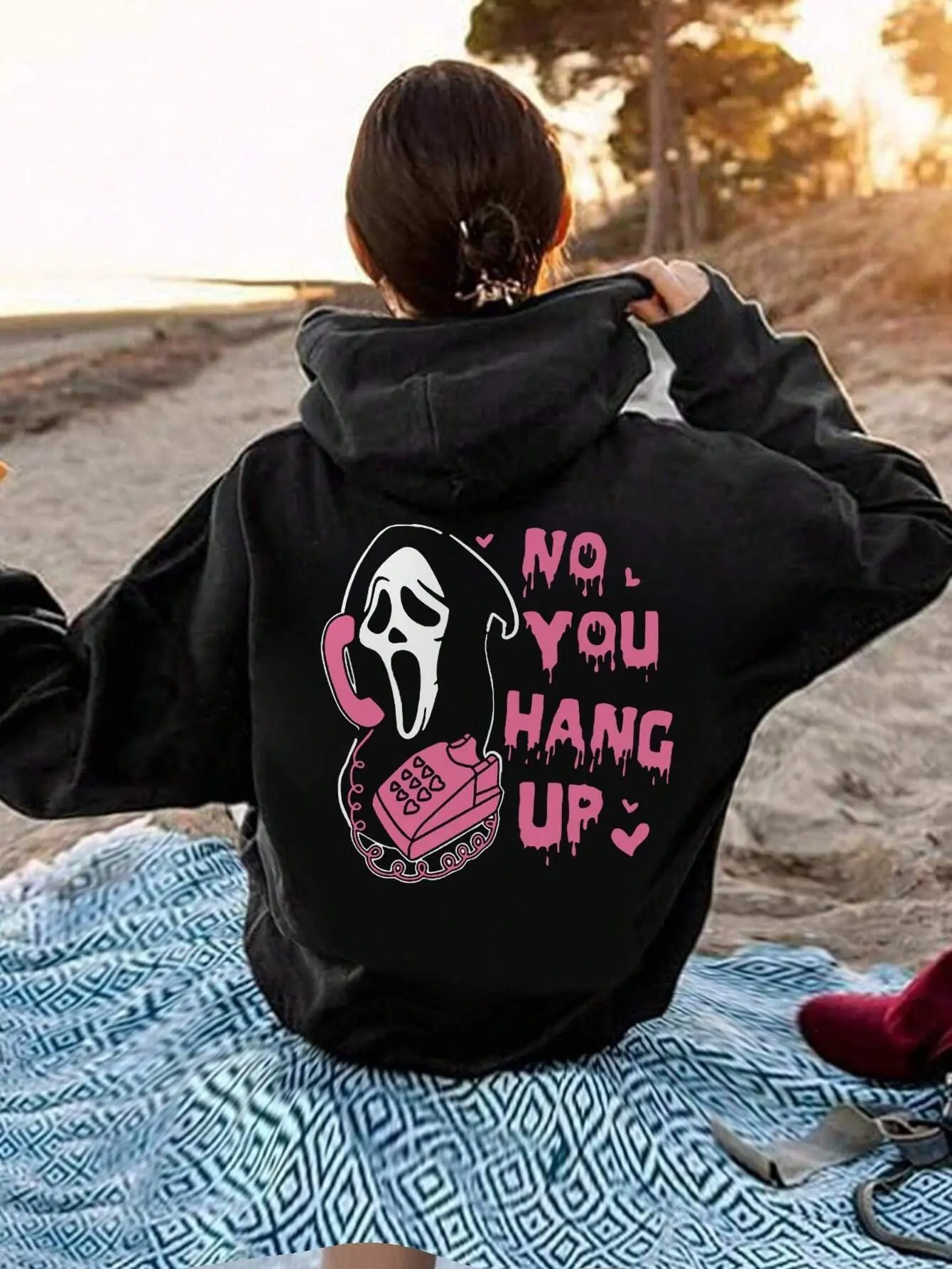 

Негабаритная повседневная толстовка с капюшоном и принтом черепа на Хэллоуин, осень-зима, мужская одежда, женский свитер с длинными рукавами, топы