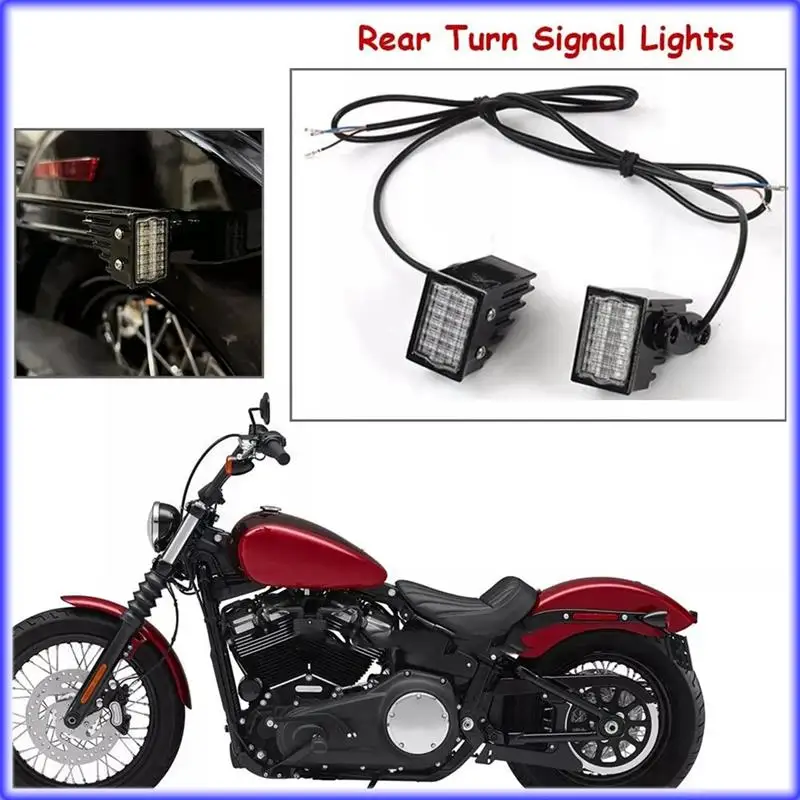 

A82E-Motorcycle Mini Rear Fender Struts Turn Signal Lights For M8 SOFTAIL Street Bob Standard Breakout 117 Low Rider S