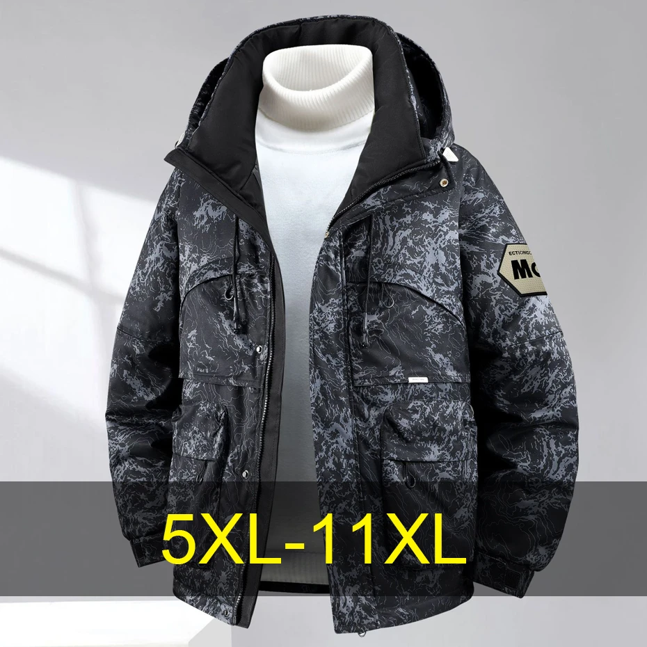 

11XL Plus Size Parkas Men Winter Thick Jacket Coat Cargo Parkas Male Fashion Casual Camouflage Parkas Male Big Size 11XL