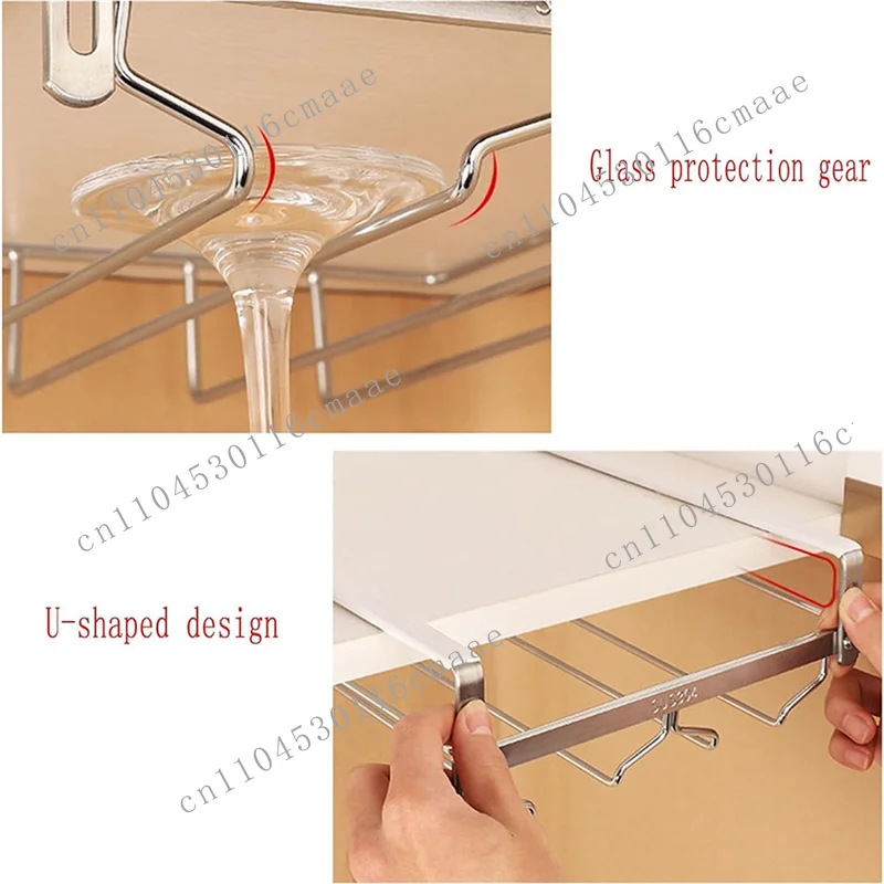 Brand New Adjustable Wine Cup Storage Box, Hanging Wine Cup Holder Without Drilling Holes, 34cm (1 Piece) - B61B