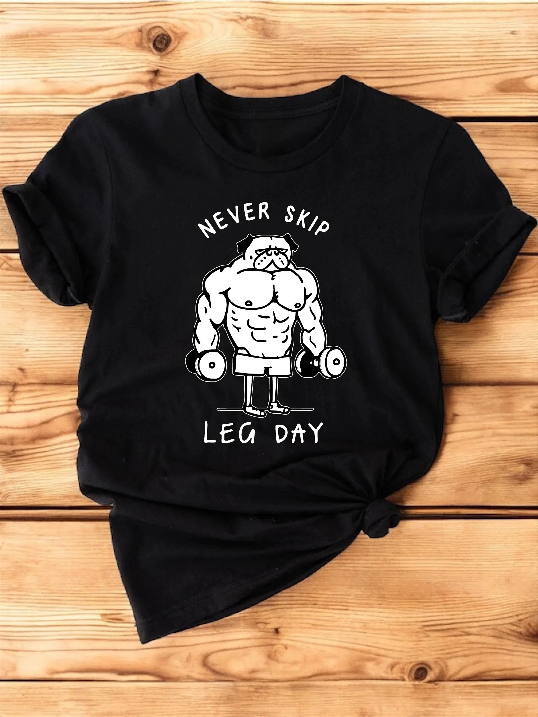 

Funny Dog Leg Training Day Creative Printed Summer Women's Top Casual Round Neck Short Sleeve Fashion Summer Tshirt Clothing
