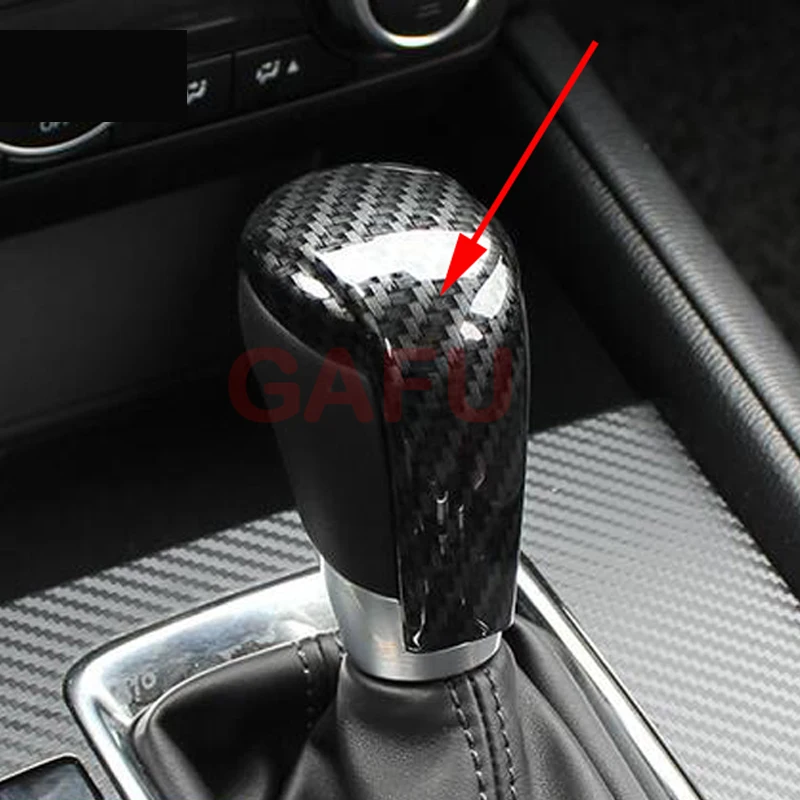 

Sport Style Carbon Fiber Print Gear Shift Knob Cover Interior Sticker For Mazda CX-5 CX5 2015 2016 Car Accessories