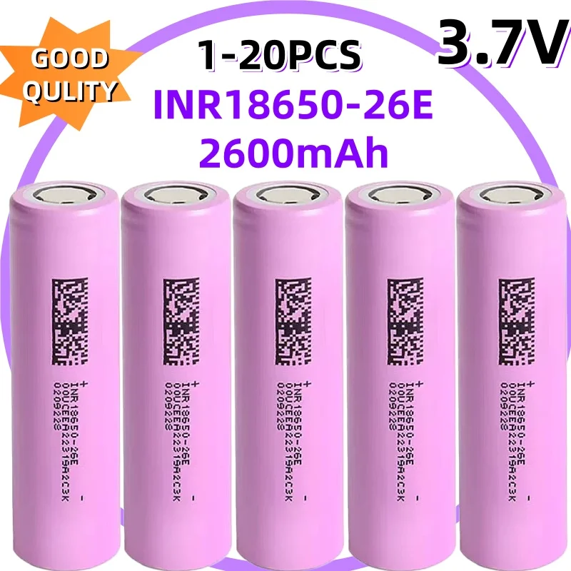 18650 2600mAh 10A Discharge Li-ion Battery, 3.7V Rechargeable for Power Bank, Flashlight, Solar Light, 2026 New 18650 Batteries