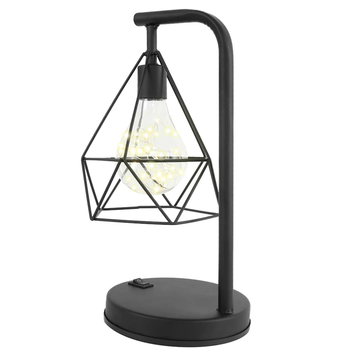 Lampe Frêne en Fer Rétro Noir, Design Géométrique Chic, Parfait pour l'Élégance et le Design Classique, Nouveau