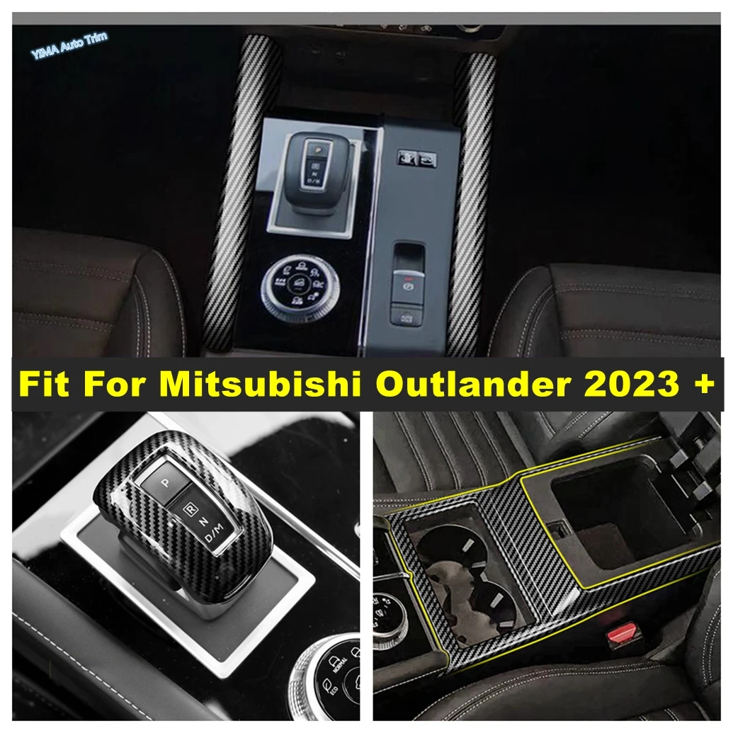 

Carbon Fiber Shifter Head Knob / Central Control Gear Box Panel Accessories Cover Trim Fit For Mitsubishi Outlander 2023 2024