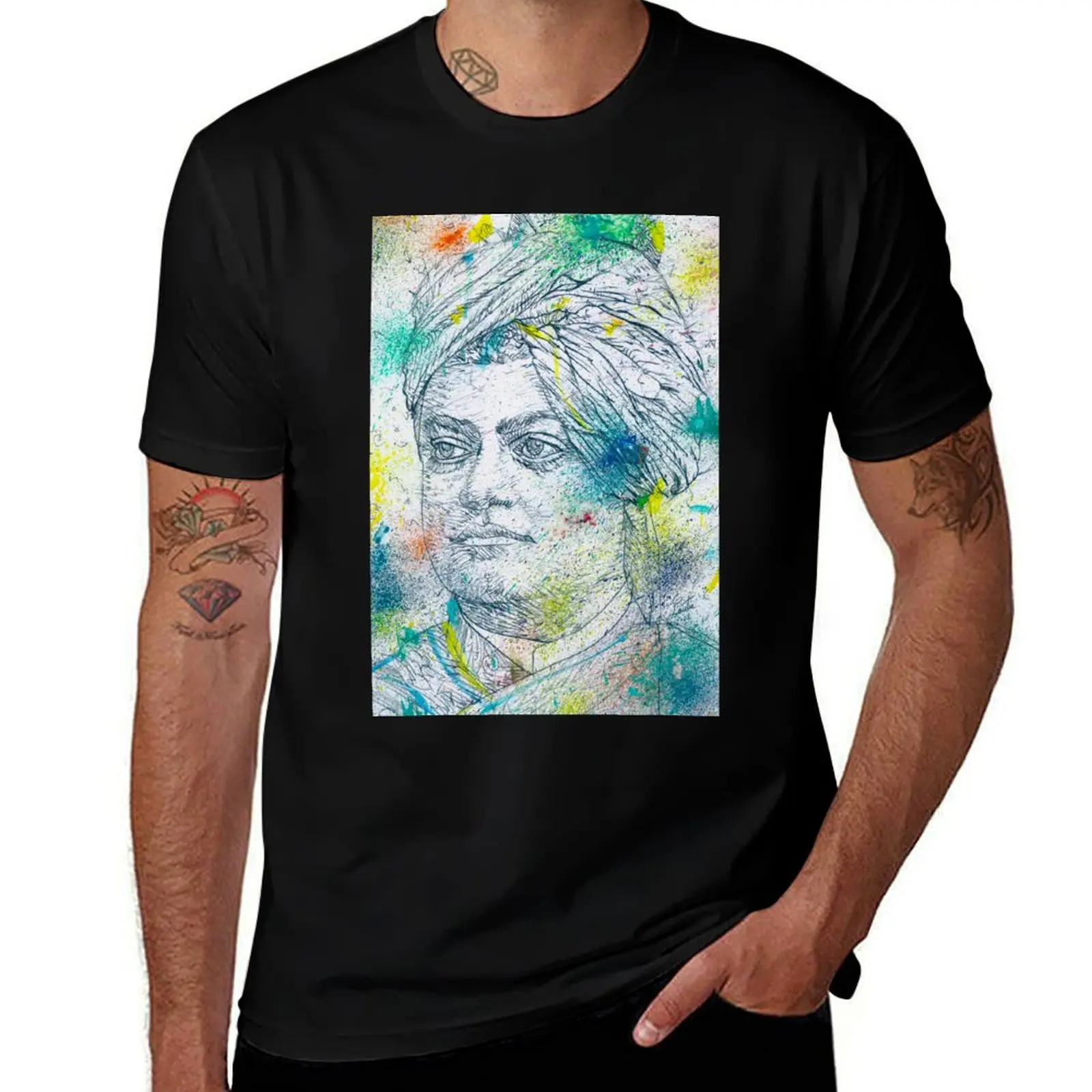SWAMI VIVEKANANDA - watercolor and pencil portrait .1 T-Shirt t shirt man designer T-Shirt