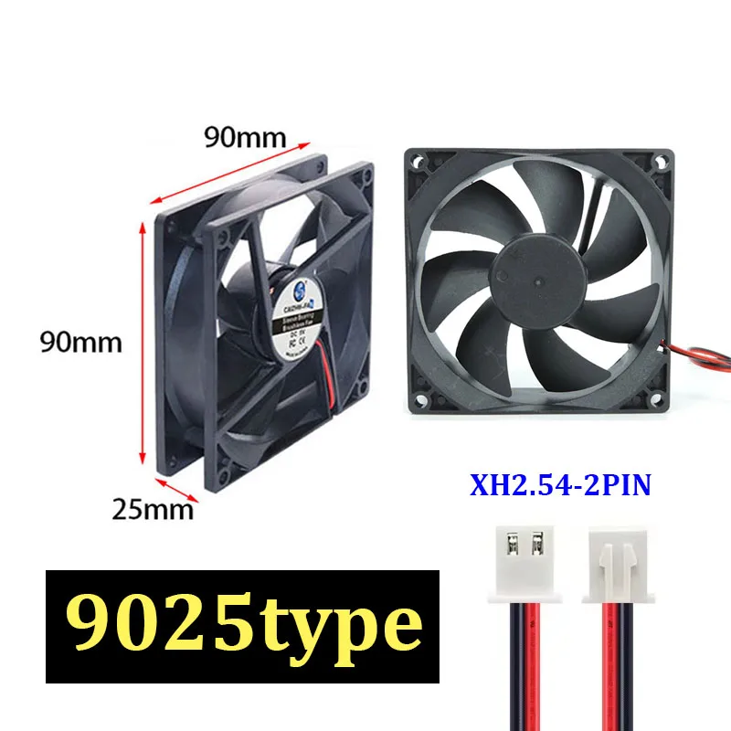 

(90x90x25 мм) 9025 охлаждающий вентилятор DC5 В/12 В/24 В 2 контакта для корпуса инвертор питания корпус компьютера рукав подшипник охлаждение