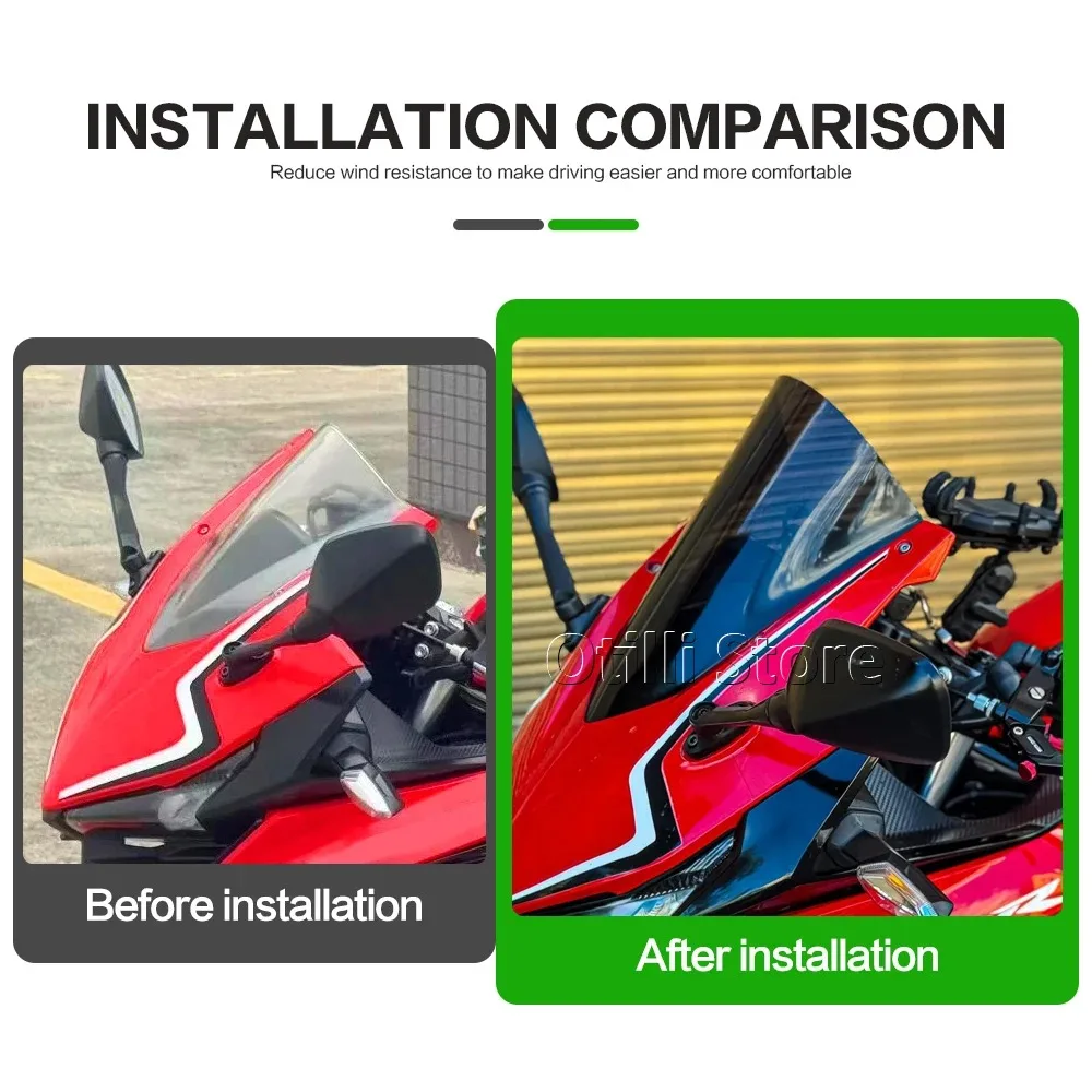 For Honda CBR400R CBR500R CBR 400 R CBR 500 R 2019-2025 Double Bubble Racing Windshield Windscreen Air Screen Shield Accessories