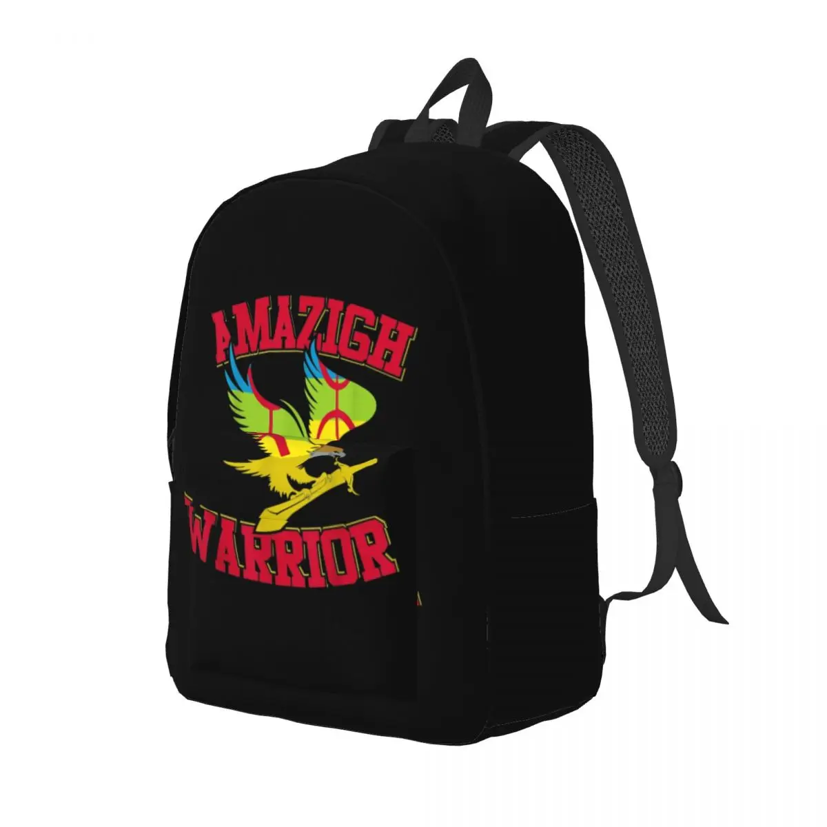 Mochila básica para ordenador portátil con bandera de Amazigh Warrior Kabyle Berber, mochila básica para escuela universitaria, bolsa Berber con alfombra geométrica para hombre y mujer