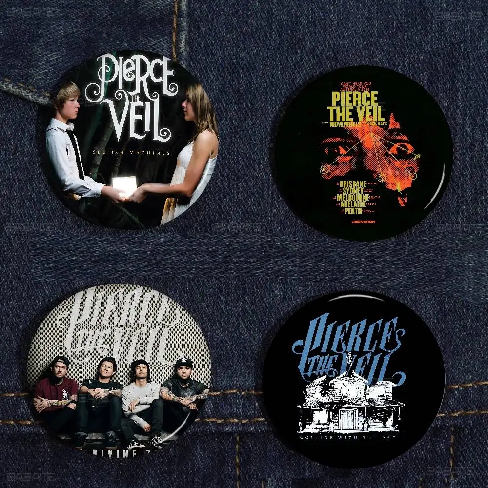 P-Pierce The Veil Band Soft Button Pin Bright Printed Icon Gift For Friends Badge Collar Brooch Lapel Pin Metal