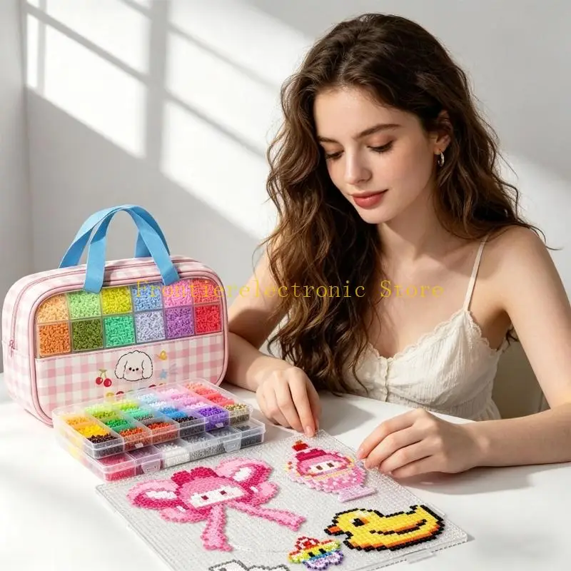 G8DB 24 Color Mini Bead with Storage Box Beads Set Art Decorations Birhtday Gifts for Kids Educational Toy