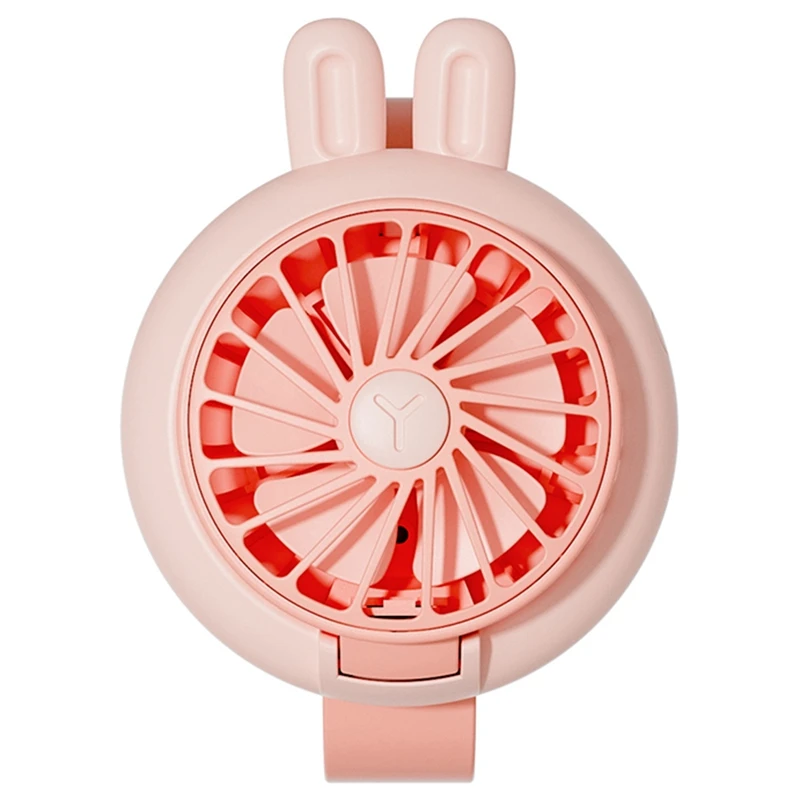 Wristband Fan 300Mah Kids Mini Wristband Multifunction Portable With Breathing Light Watch Model Fan, Easy Install Pink