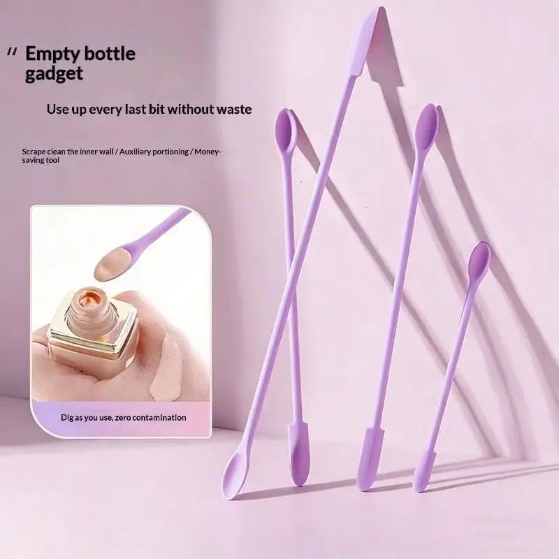3pcs Silicone Spatula Set Double Head Tiny Scraper For Thin Lotion Bottles Cosmetic Kitchen Tools