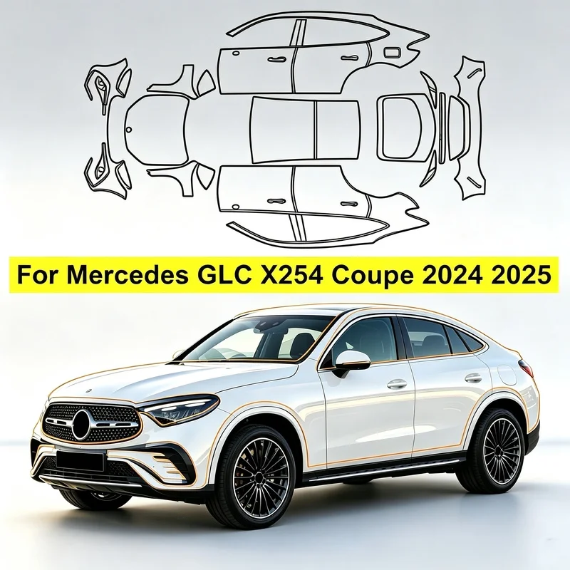 8.5Mil Clear TPU PPF Paint Protective Film Precut Kit For Benz GLC X254 Coupe 2024 2025 Car Covers Car Body Film