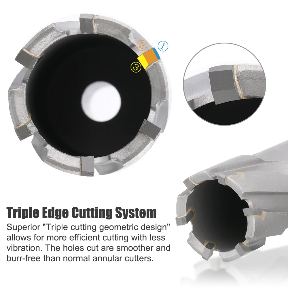 Hole Saw Cutter 13-32mm*35mm Weldon Shank Magnetic Hollow Drill Bit TCT Annular Cutter Lengthening Tube for Metal Carbide Drill