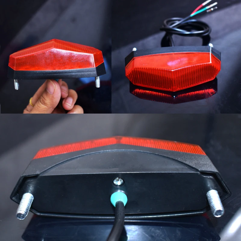 12V-80V Electric Bike Taillights LED Safety Warning Rear Lamp E-scooter E-bike Brake Flasher Light Accessories