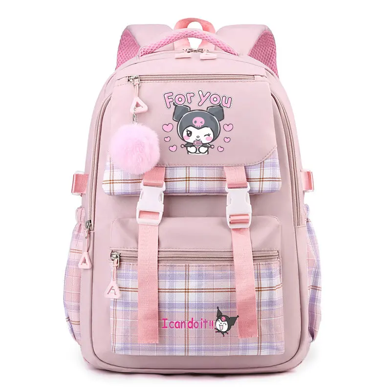 Kawaii Kuromi Backpack for Girl Boy Student Teenager Children Rucksack Women Casual School Bag Anime Kids Birthday Gift Toy