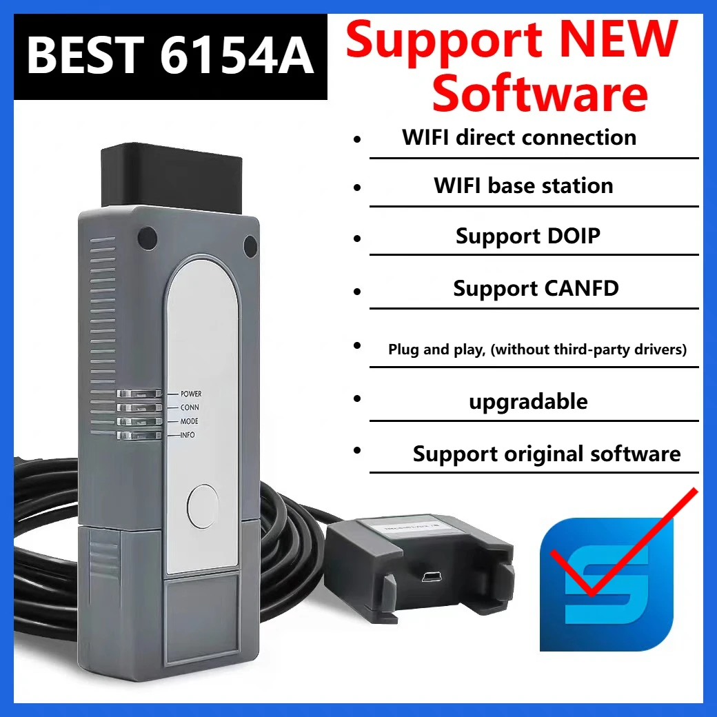 أفضل FORVAS6154A DOIP CAN FD الأصلي 1:1 Obd2 الماسح الضوئي V23.01 أحدث نظام كامل حتى 2023 + أداة برمجة التشخيص 6154A