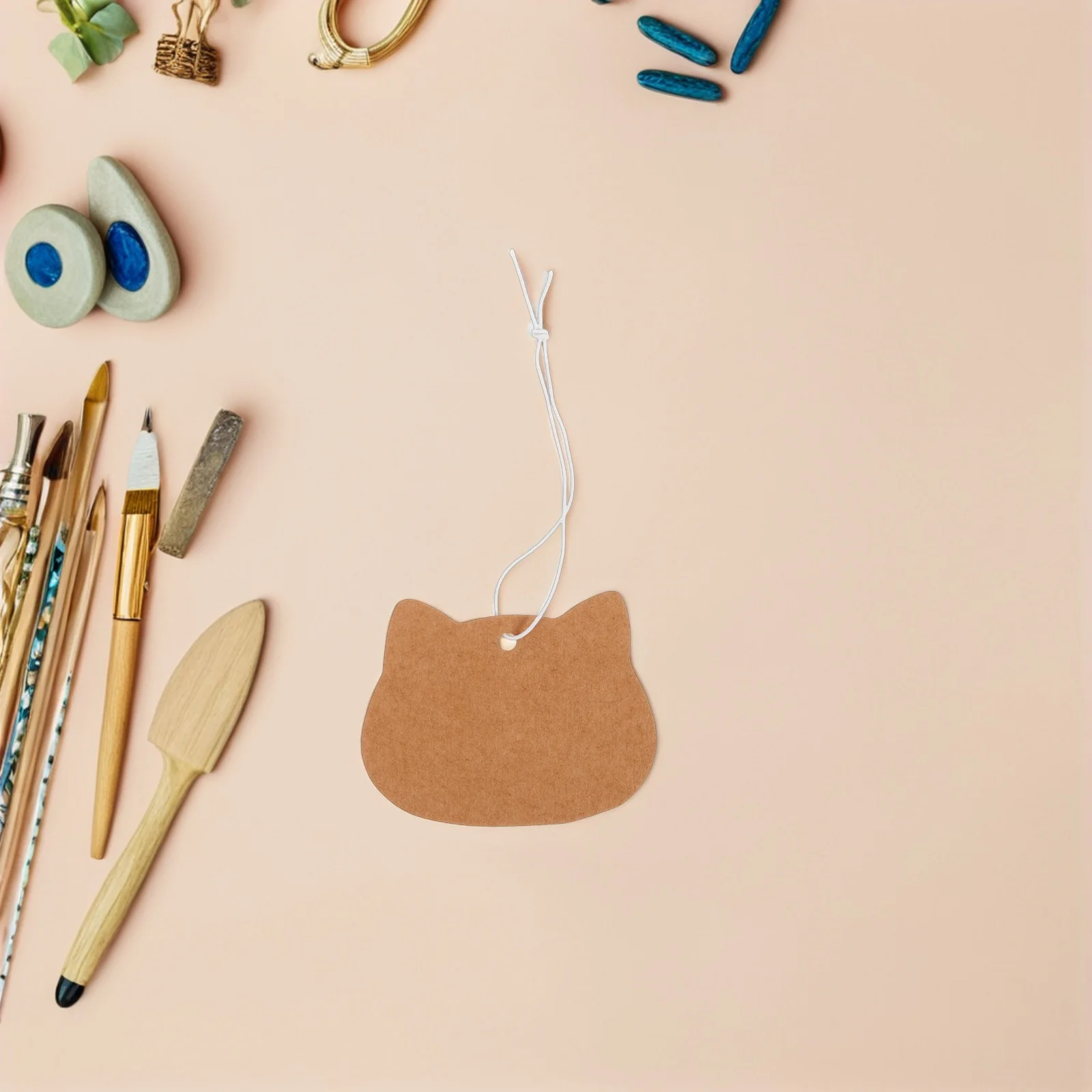 200Pcs Kraft Price Tags Blank Writable Tags Elastic String for Clothing Jewelry Handmade Crafts Display Labels