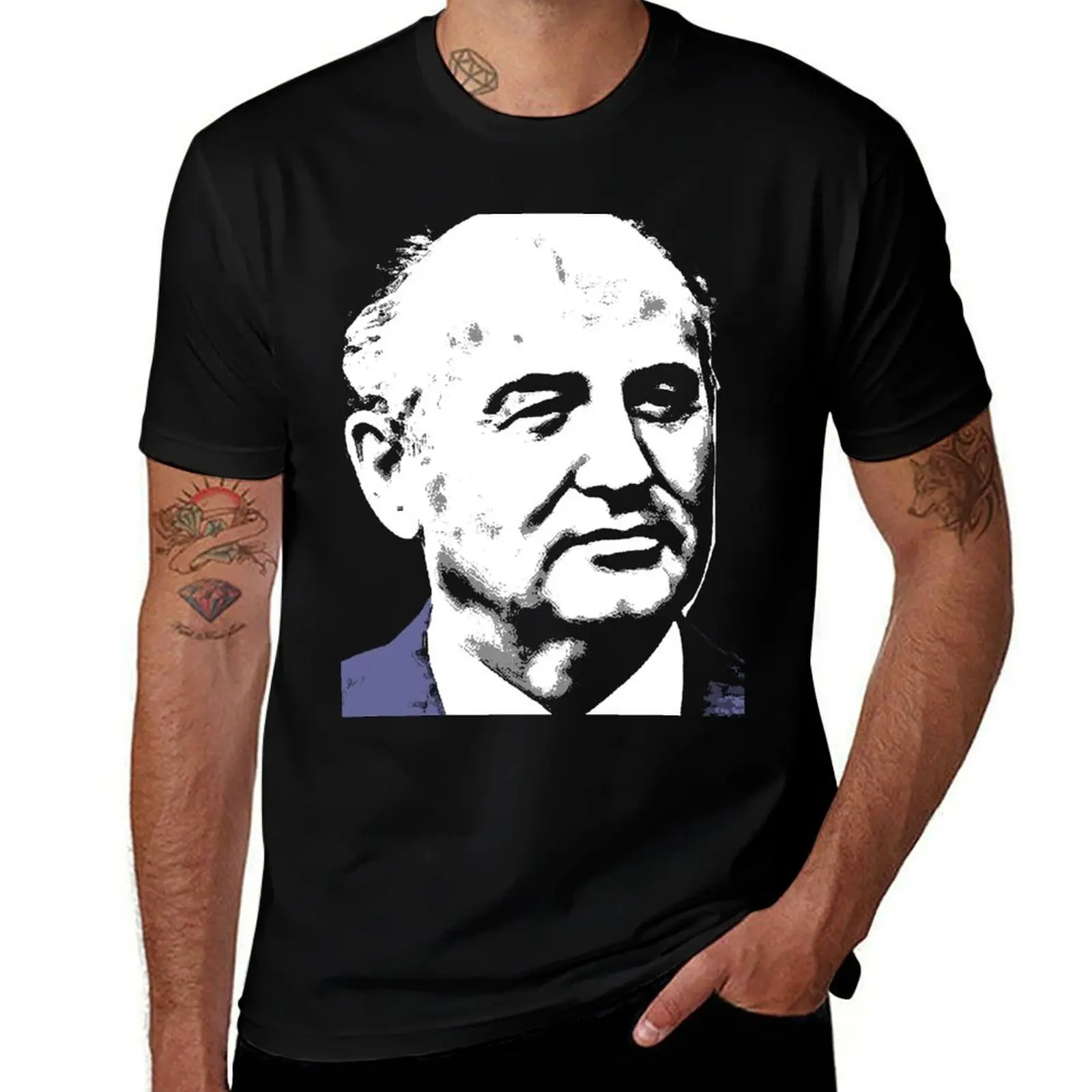 Mikhail Gorbachev-2 T-Shirt Plus Size Basic Cotton T-Shirt