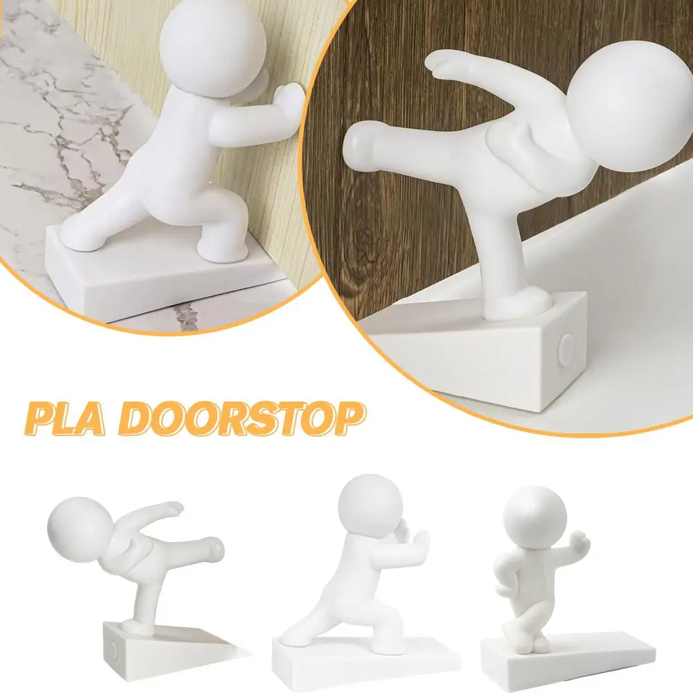 Cartoon Decorative Door Stop No Drilling Door Stopper Humanoid Action Figure Bumper Anti Collision For Home Bedroom 1PC