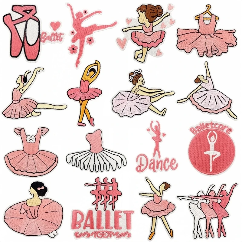Ballet Dance Girl Iron On Patch DIY Ballet Costume Surrounding Decoration Badge Clothes and Patching Accessories