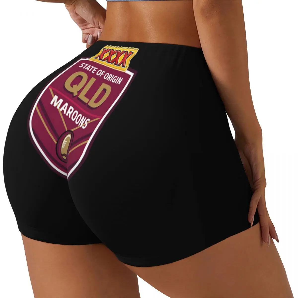 Pantaloncini da corsa per allenamento in palestra da donna con design esclusivo personalizzato Queensland Maroons Pantaloncini da yoga per motociclisti da pallavolo atletico