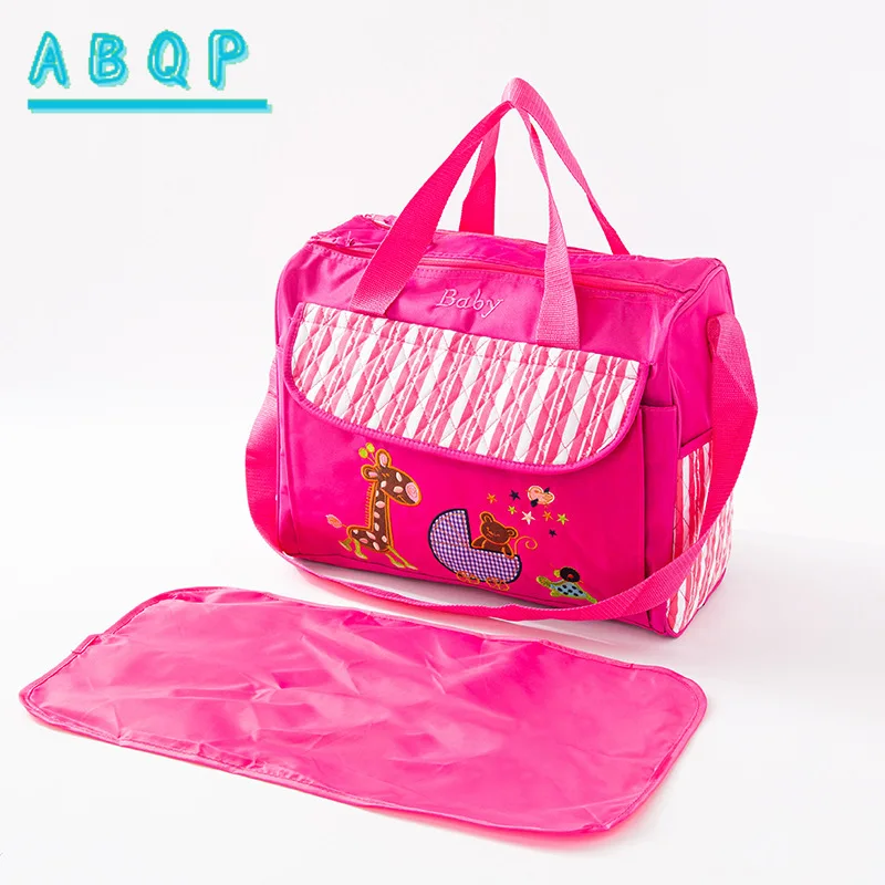 Diaper Bag Handbag Cartoon Embroidery 2-piece Set Baby Diaper Bag Handbag Large Capacity Baby Products Storage Crossbody Bag