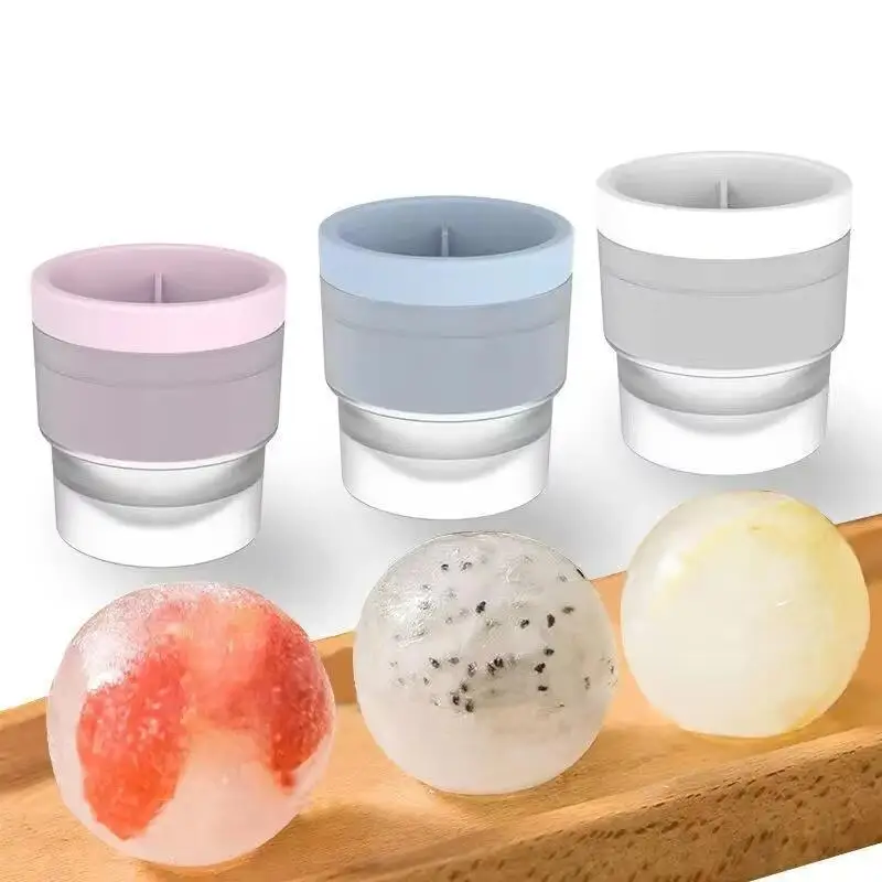 Silicone Ice Maker Food Grade Sphere Ice Mold Stackable Slow Melting DIY Ice Ball for Cocktail Whiskey Drink Home Bar Party