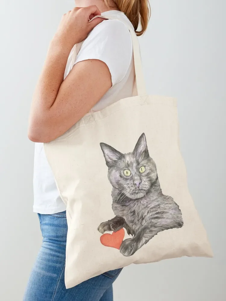 Grey Cat Oliver Tote Bag Canvas bag for women Shopper bag