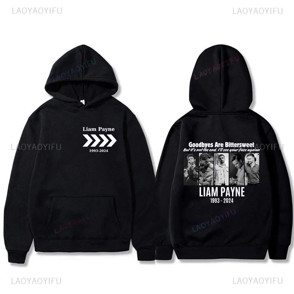 Liam Payne Goodbyes and Bittersweet Hoodies Vintage Harajuku Gothic Clothes Unisex Winter Drop Shoulder Sweatshirt Streetwear