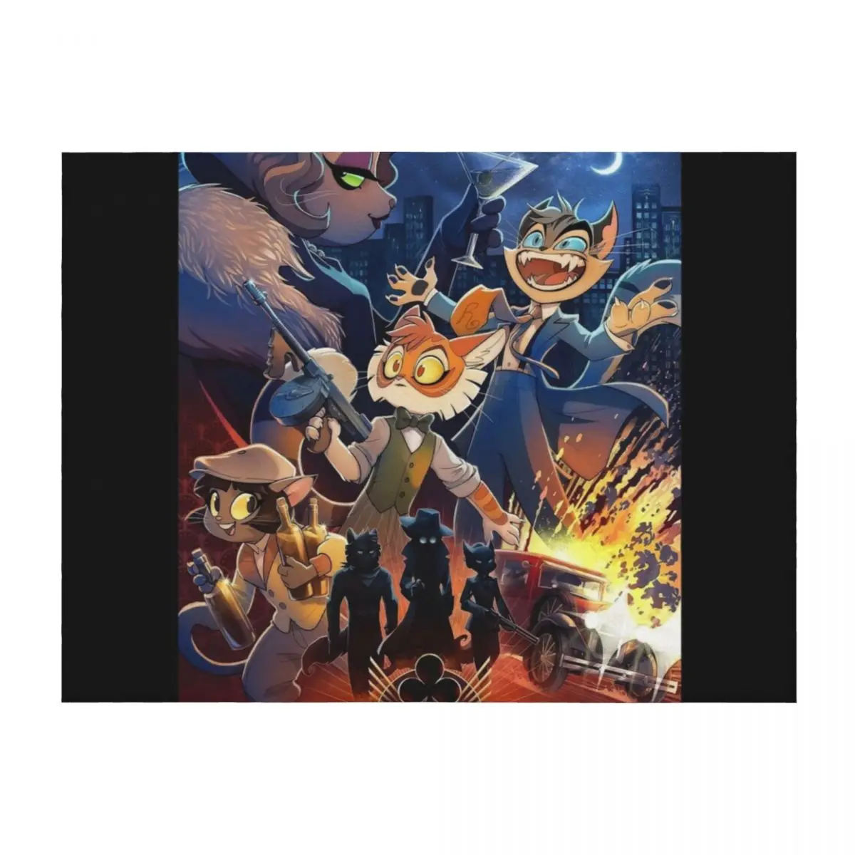 

Lackadaisy, Lackadaisy Cats Throw Blanket funny gift Giant Sofa Blankets For Bed Furrys Blankets