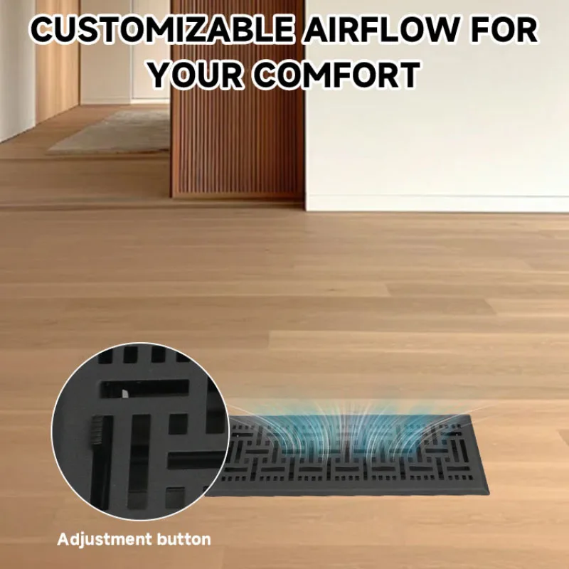 Floor Ventilation Vents, 4x14in, Square Holes, Durable Material, Office And Household Floor Ventilation Grilles