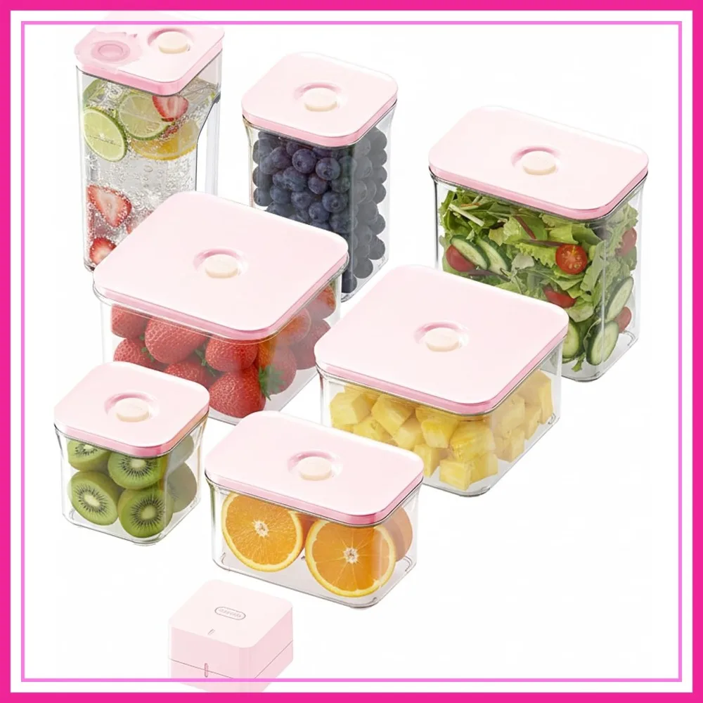

Airtight Food Storage Containers 8P/SET with Vacuum Sealer, Leak Proof, BPA-Free