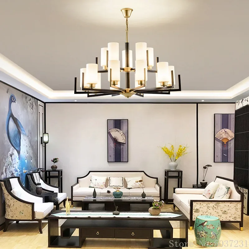 الحديثة الجديدة الصينية الثريا المنزلية مصباح ليد مطعم قلادة مصباح غرفة المعيشة غرفة نوم الثريا قاعة علوي الحديد مصباح E27 #4