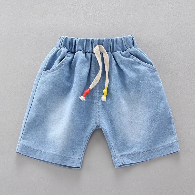 Korean Version Baby  Short-Sleeved Clothing Suits Summer Cotton Children\'s T-Shirt + Denim Shorts Sets Handsome