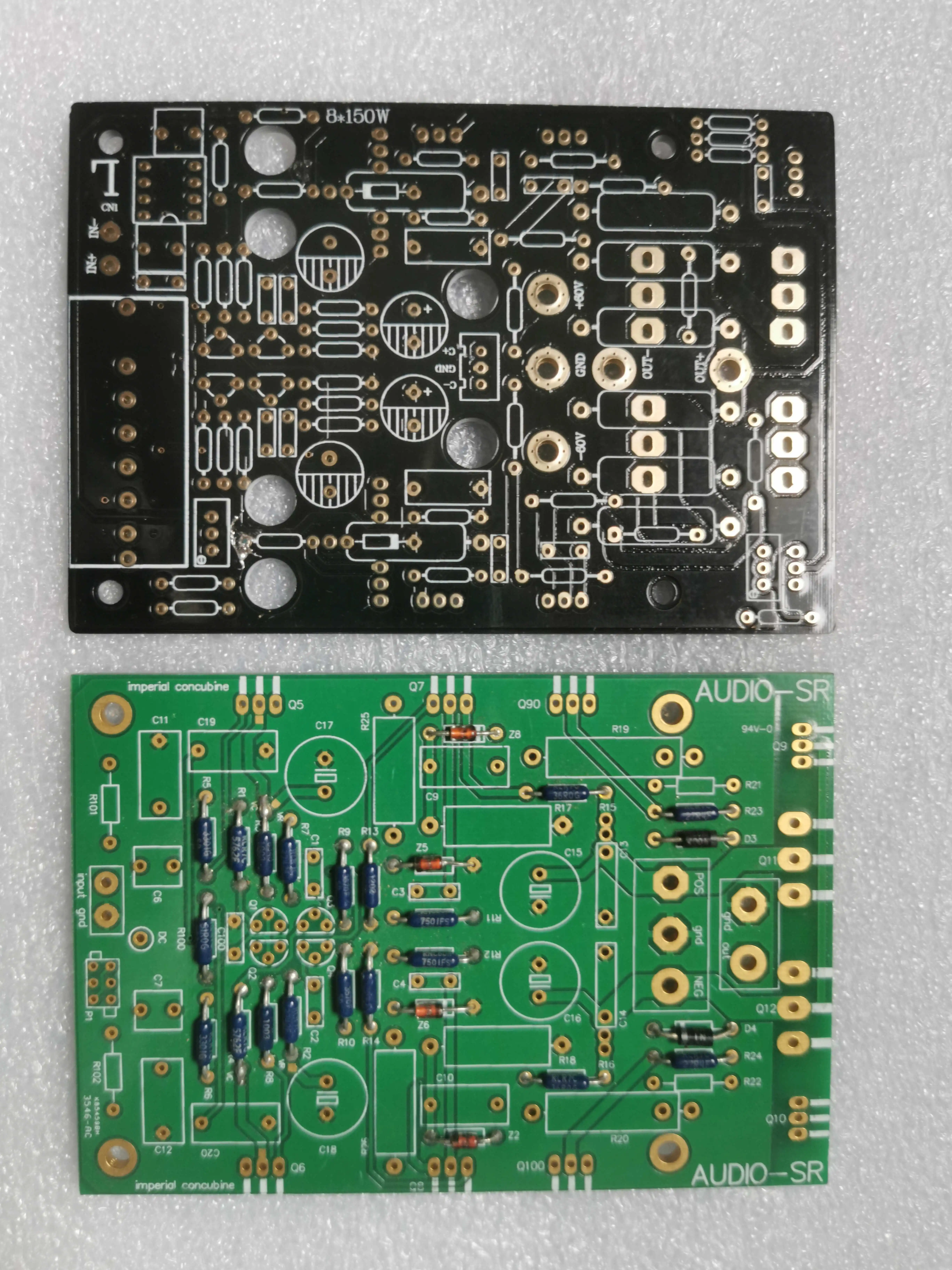 Re-gravado Dual Mono traseira Stage PCB Board, dois pares de tubo, baixa distorção, saída NHB-108two Low