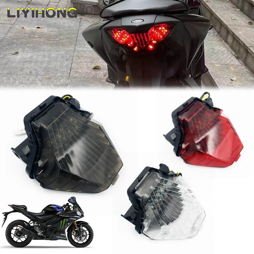 LED الخلفية بدوره إشارة مؤشر لياماها YZF R3 R25 Y15ZR MT07 FZ07 LC150 MT-07 YZ-F مصباح دراجة نارية الضوء الخلفي الفرامل