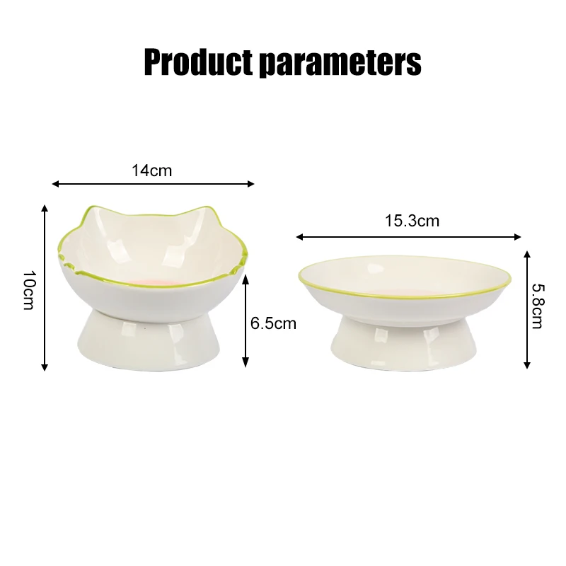 Raised Cat Bowl Elevated Cat Food Bowl Stable Protect Pet's Spine Durable Pet Feeding Dish Kitten Water Bowl for Cats Dogs