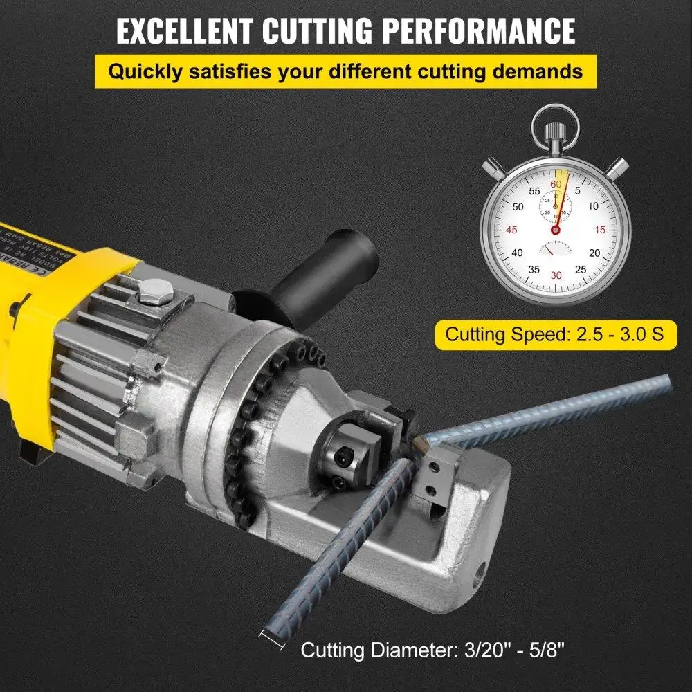 Cortador hidráulico elétrico portátil do vergalhão, corte 3Sec, 900W, 110V, 5, 8, 16mm, #5